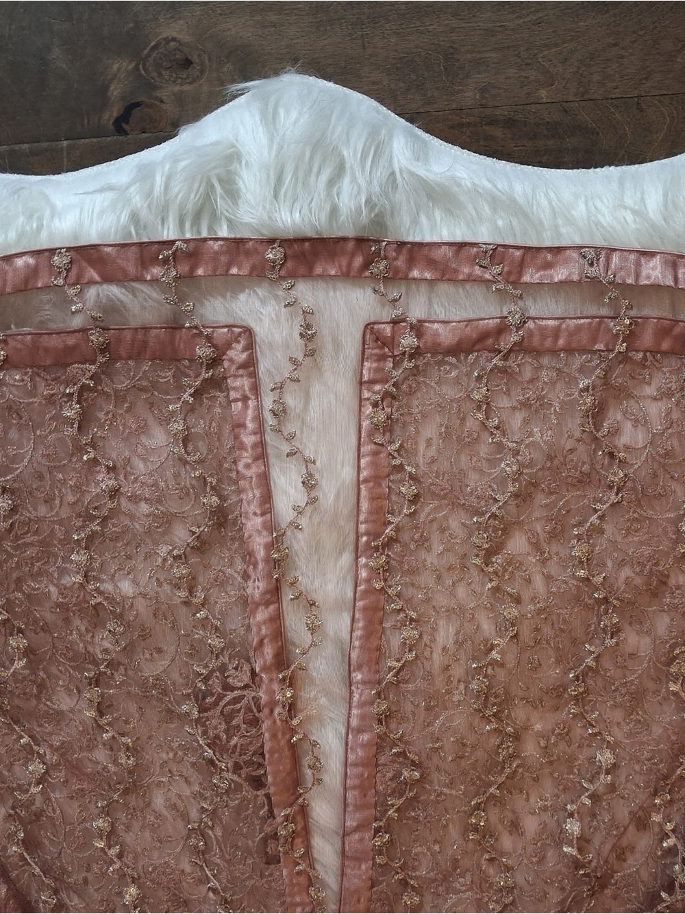 Embellished Mauve Lace Overlay Dress - Picture 7 of 10